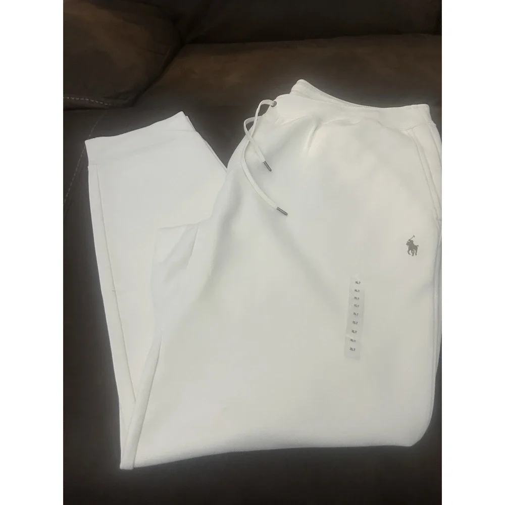 Polo Ralph Lauren Mens  Logo Double-Knit Joggers, Cream, XLT NWOT